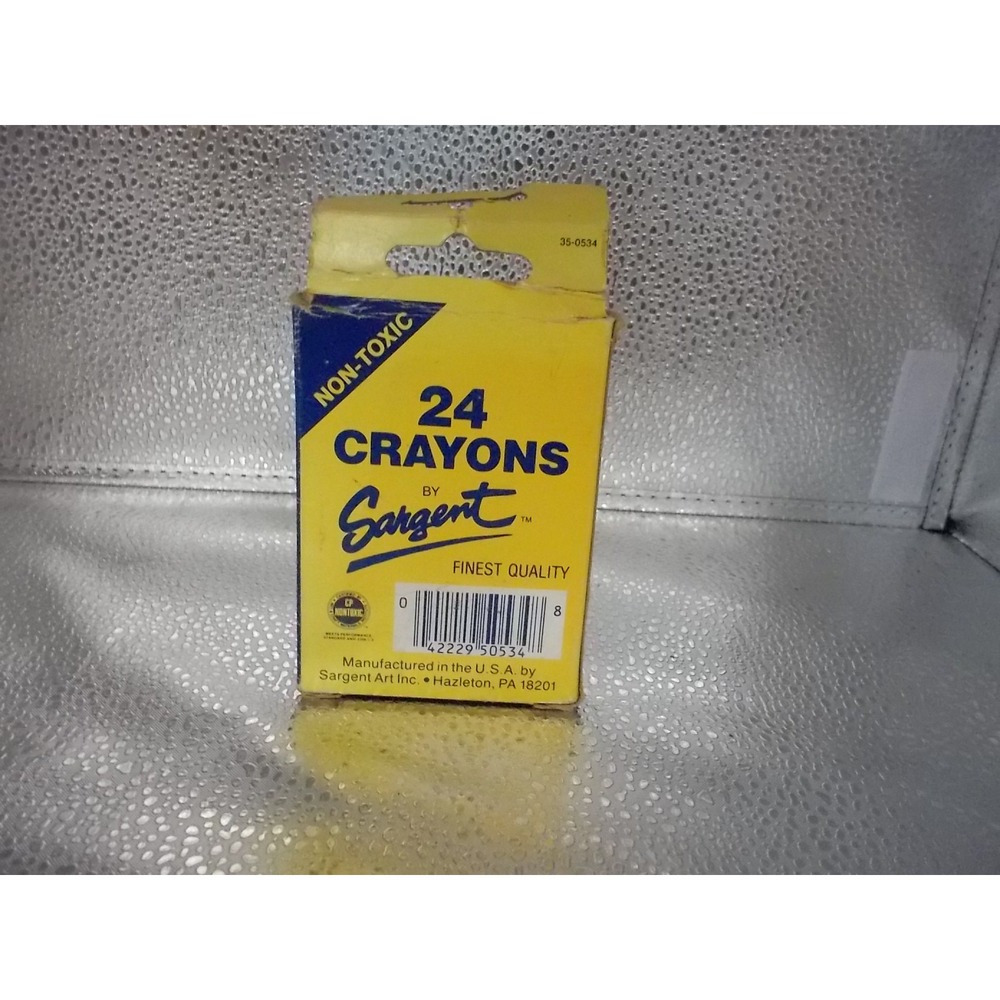 Vintage Sargent 24 Crayons Non-Toxic Brilliant Colors USA Made 35-0534